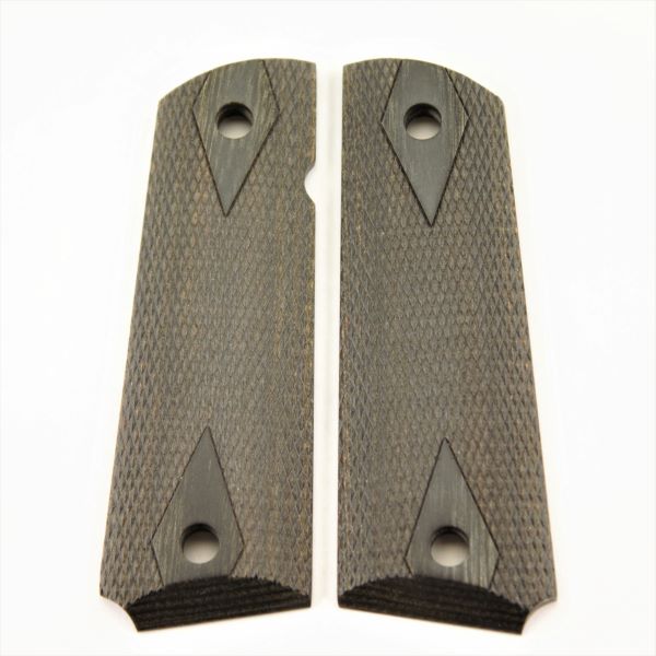 1911 Grip Charcoal Laminate Double Diamond Checkered