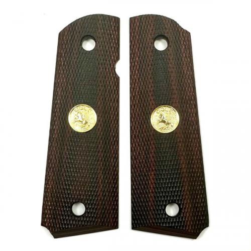 1911 Grip Rosewood Checkered Colt Medallion