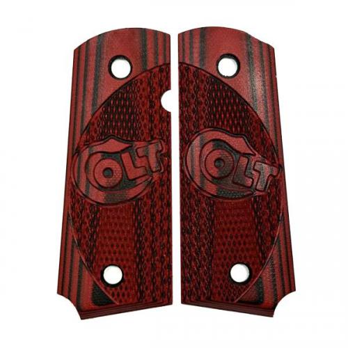 1911 Colt Grip Compact Slim Red Black G10