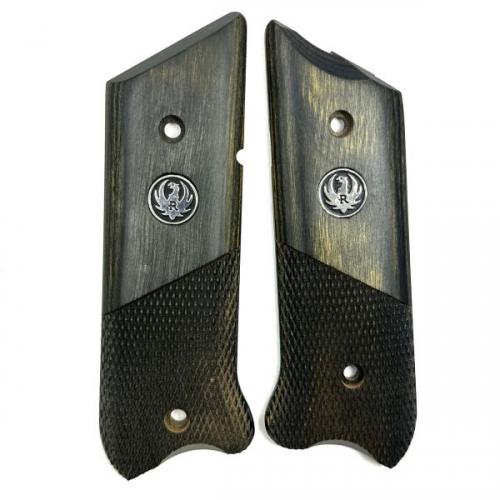 Ruger MKIII Black Gray Laminate Half Checkered Grip Medallion 