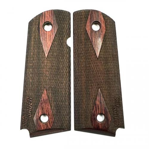 1911 Sig Sauer Rosewood Laminate Checkered with Logo